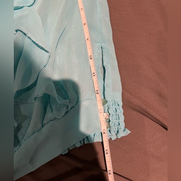 Light Blue Ruffle Tank Top - Picture 5 of 6